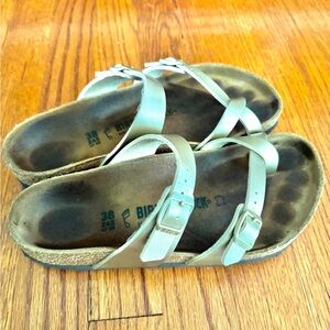 Birkenstock Silver Cross-Strap Sandals